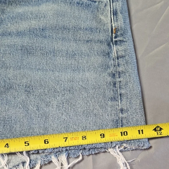 Agolde Sz 27 Classic Light Blue Women's Frayed Jean Shorts - Picture 7 of 7